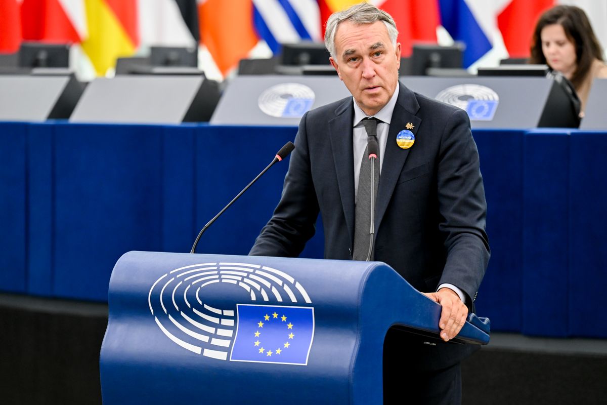 EP narys Petras Auštrevičius Europos Parlamento salėje