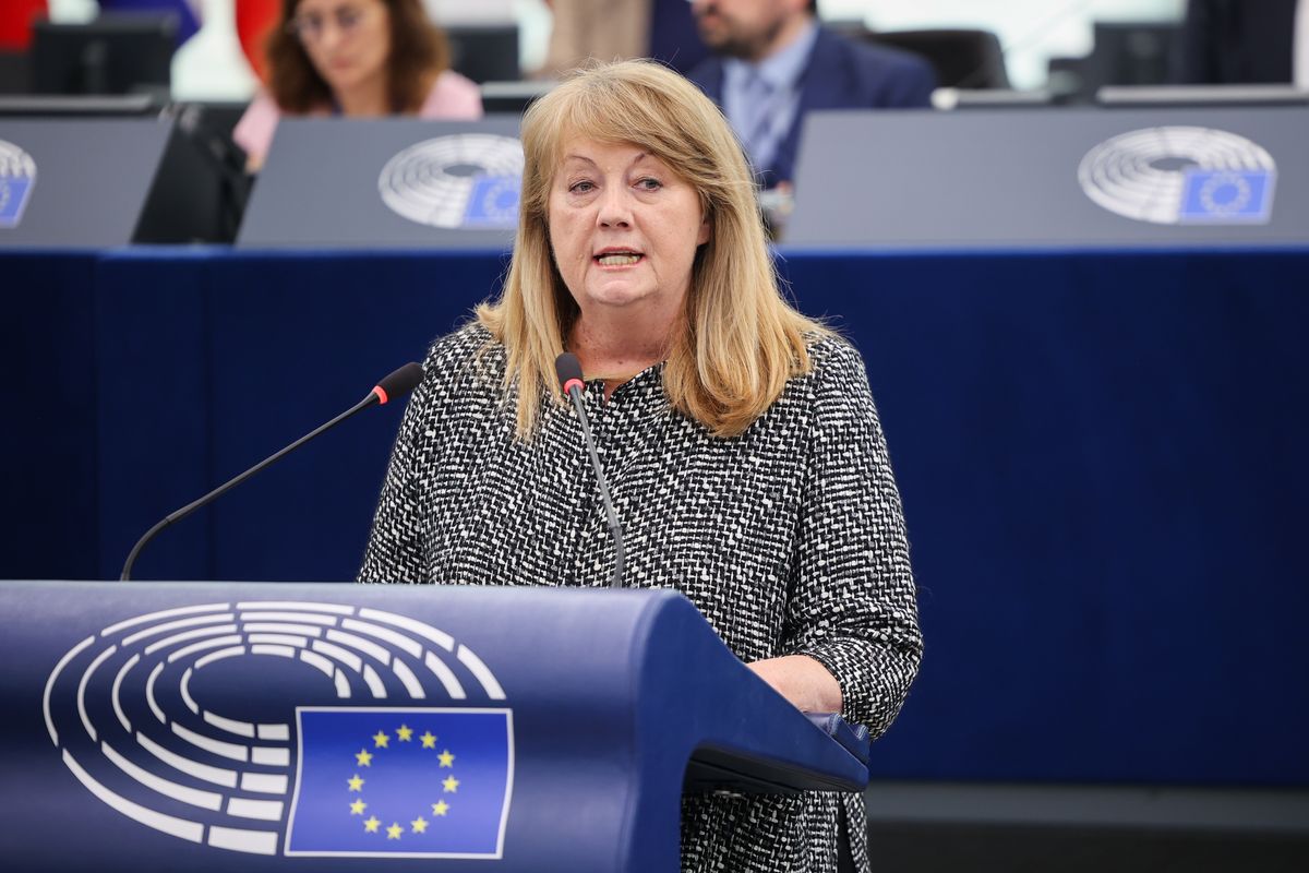 Europos Parlamento narė Vilija Blinkevičiūtė plenarinių posėdžių salėje