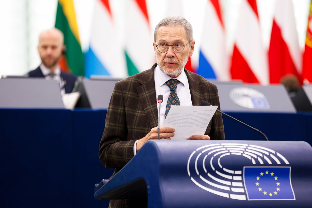 EP narys Liudas Mažylis tribūnoje Strasbūre